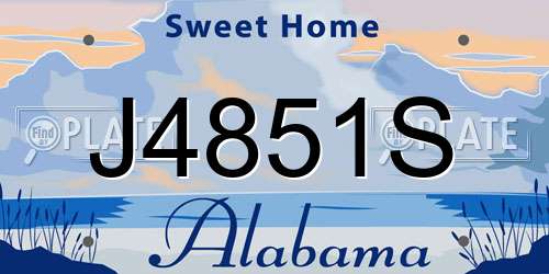 J4851S Alabama License Plate