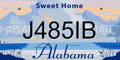 J485IB Alabama License Plate