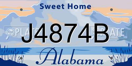 J4874B Alabama License Plate