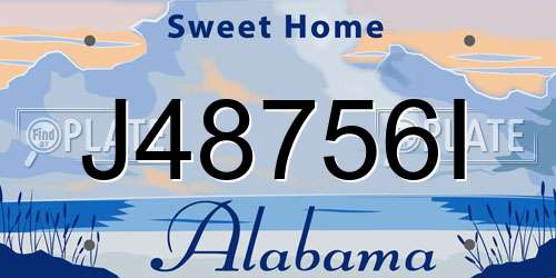 J48756I Alabama License Plate