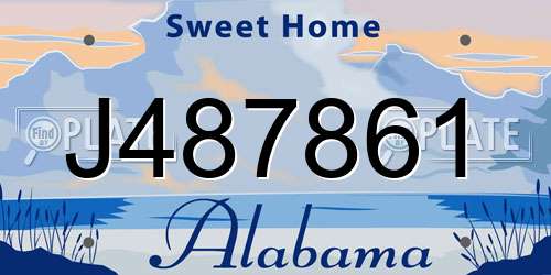 J487861 Alabama License Plate