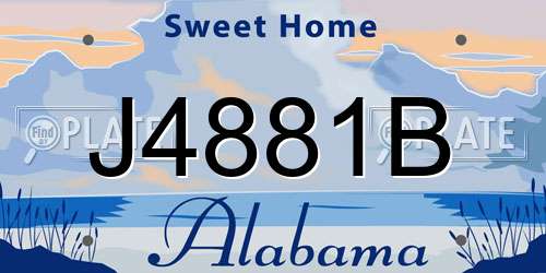 J4881B Alabama License Plate