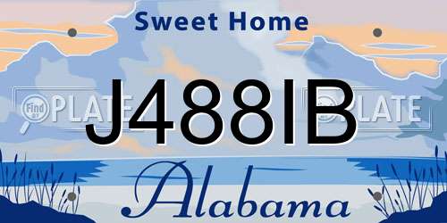 J488IB Alabama License Plate
