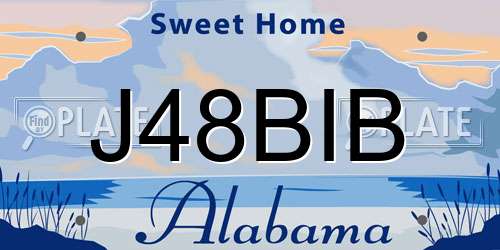 J48BIB Alabama License Plate