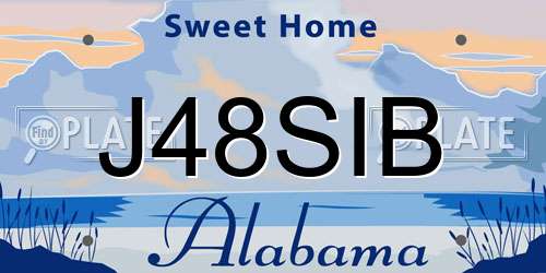 J48SIB Alabama License Plate