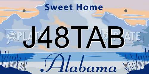 J48TAB Alabama License Plate