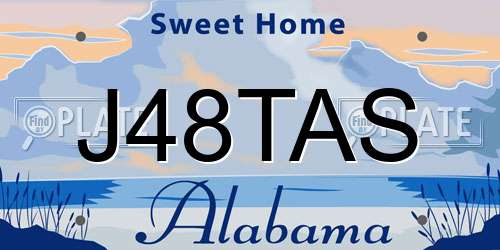 J48TAS Alabama License Plate