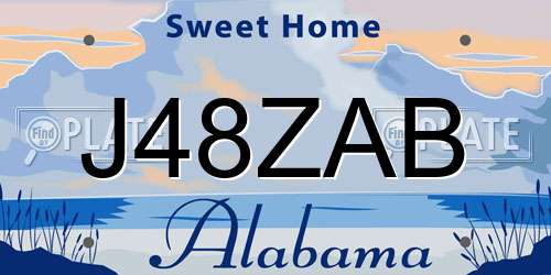 J48ZAB Alabama License Plate