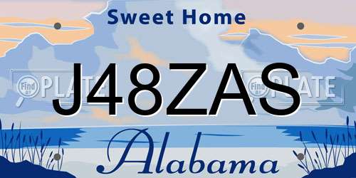 J48ZAS Alabama License Plate
