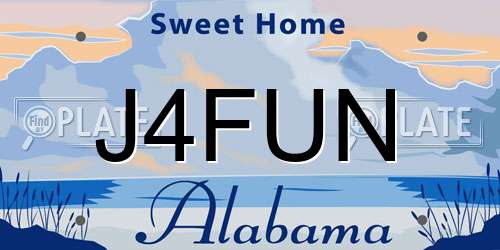 J4FUN Alabama License Plate