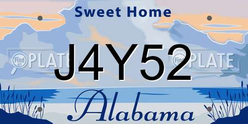 J4Y52 Alabama License Plate