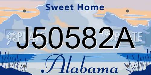 J50582A Alabama License Plate