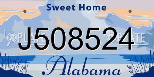 J508524 Alabama License Plate