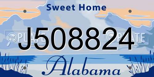 J508824 Alabama License Plate