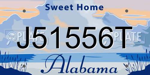 J51556T Alabama License Plate