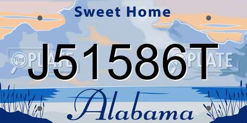 J51586T Alabama License Plate