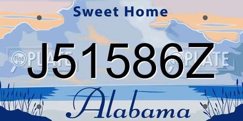 J51586Z Alabama License Plate