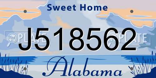 J518562 Alabama License Plate