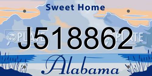 J518862 Alabama License Plate