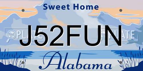 J52FUN Alabama License Plate