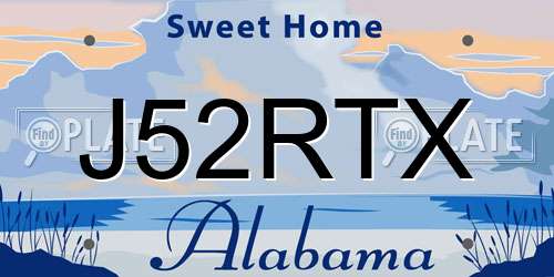 J52RTX Alabama License Plate