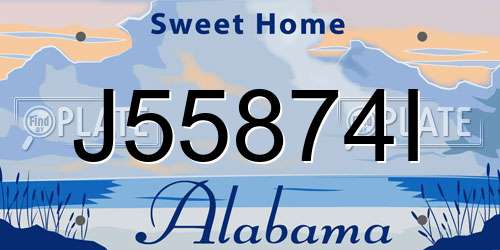 J55874I Alabama License Plate