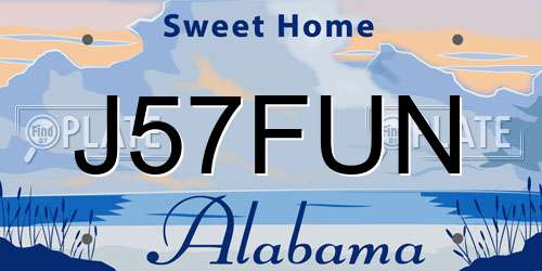 J57FUN Alabama License Plate