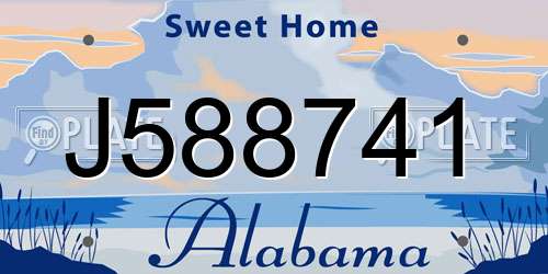 J588741 Alabama License Plate