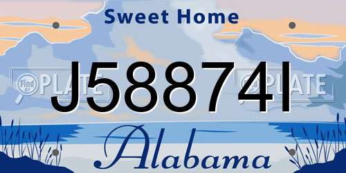 J58874I Alabama License Plate