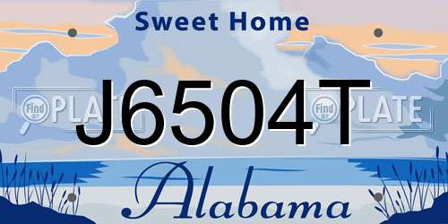 J6504T Alabama License Plate