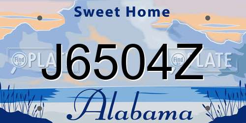 J6504Z Alabama License Plate