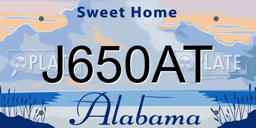 J650AT Alabama License Plate