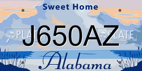 J650AZ Alabama License Plate