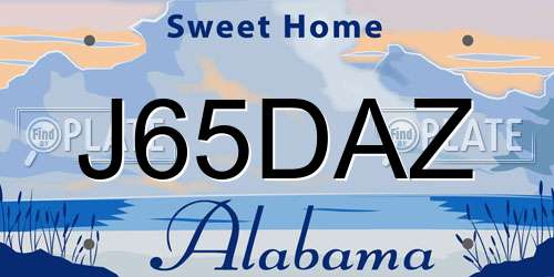 J65DAZ Alabama License Plate