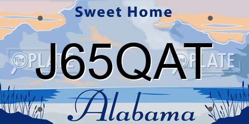 J65QAT Alabama License Plate