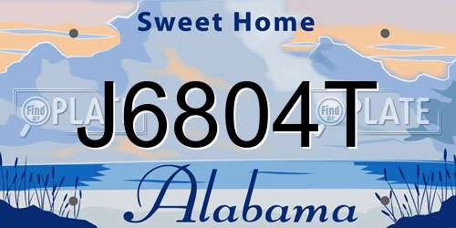 J6804T Alabama License Plate
