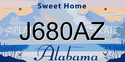 J680AZ Alabama License Plate