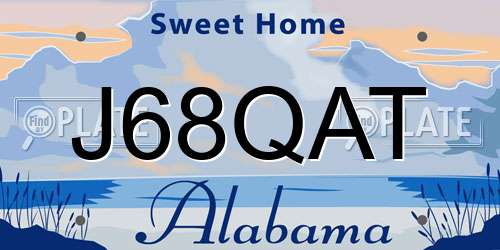 J68QAT Alabama License Plate