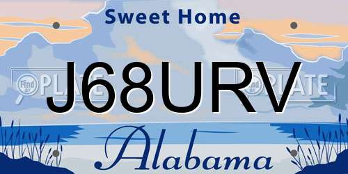 J68URV Alabama License Plate