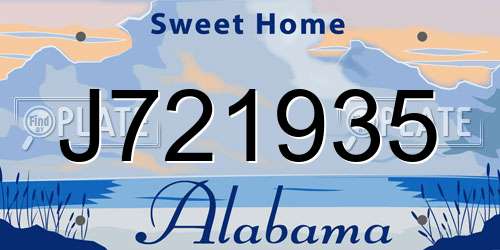 J721935 Alabama License Plate