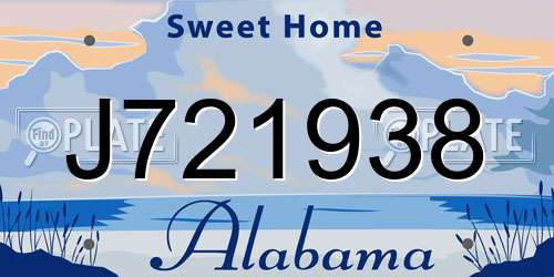 J721938 Alabama License Plate