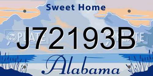 J72193B Alabama License Plate