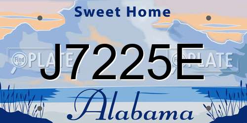 J7225E Alabama License Plate