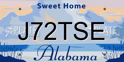 J72TSE Alabama License Plate