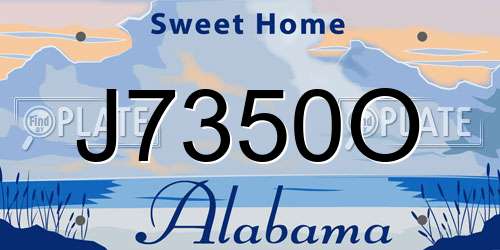 J7350O Alabama License Plate