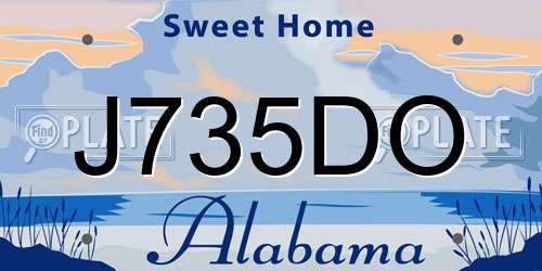 J735DO Alabama License Plate
