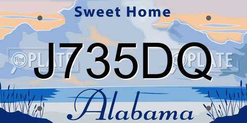 J735DQ Alabama License Plate