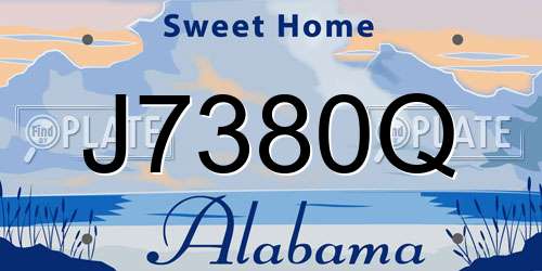 J7380Q Alabama License Plate