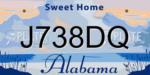 J738DQ Alabama License Plate