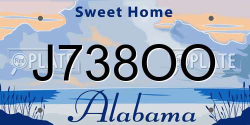J738OO Alabama License Plate